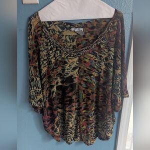 Alberto Macali Multicolor Beaded Women's Top